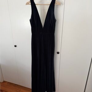 Jenny Yoo French blue Logan velvet bridesmaids dress